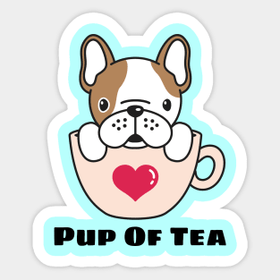 Pup Of Tea - Puppy Pun Sticker